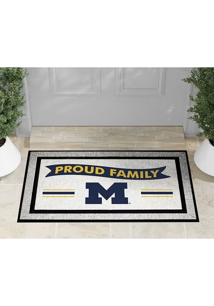 Ash Michigan Wolverines Proud Family 18x30 Door Mat