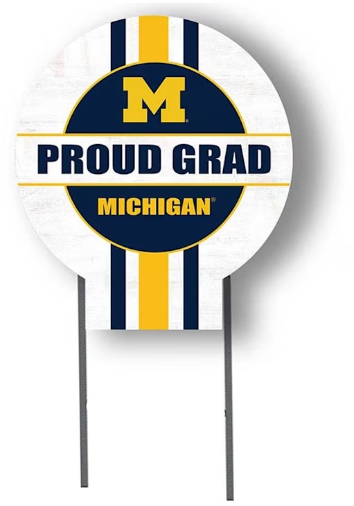 White Michigan Wolverines Grad graduation graphic Yard Sign