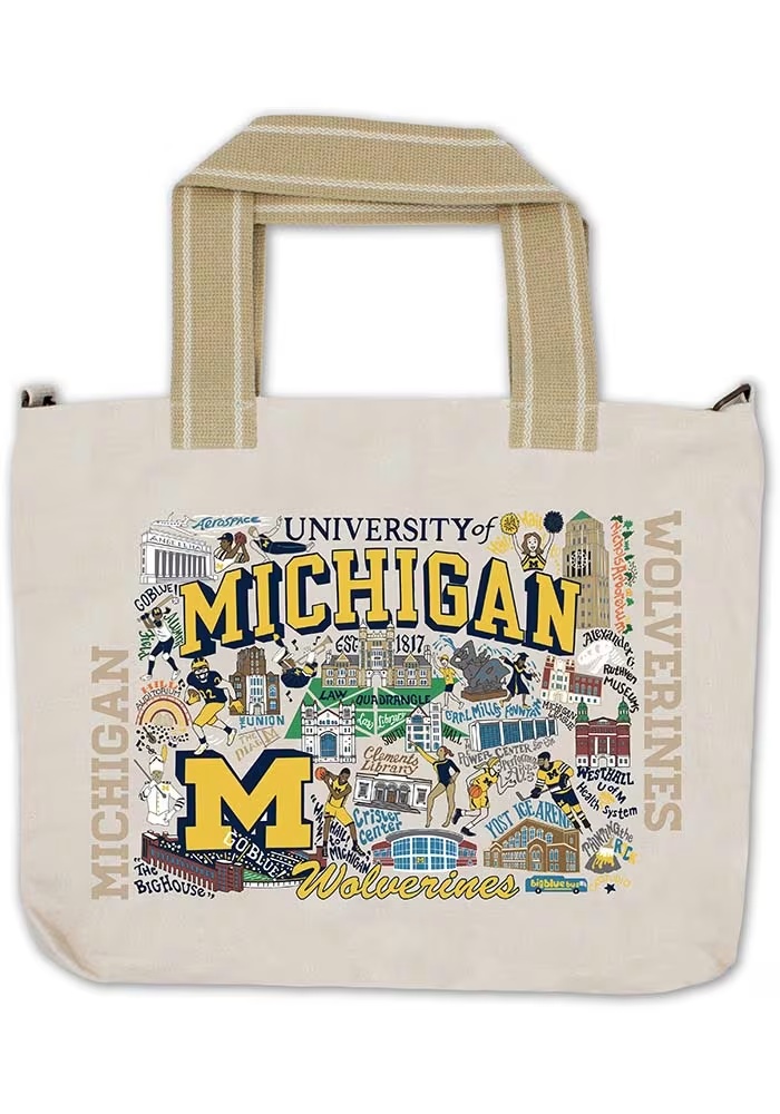 Michigan Wolverines  14x18 Canvas Tote Bag - White