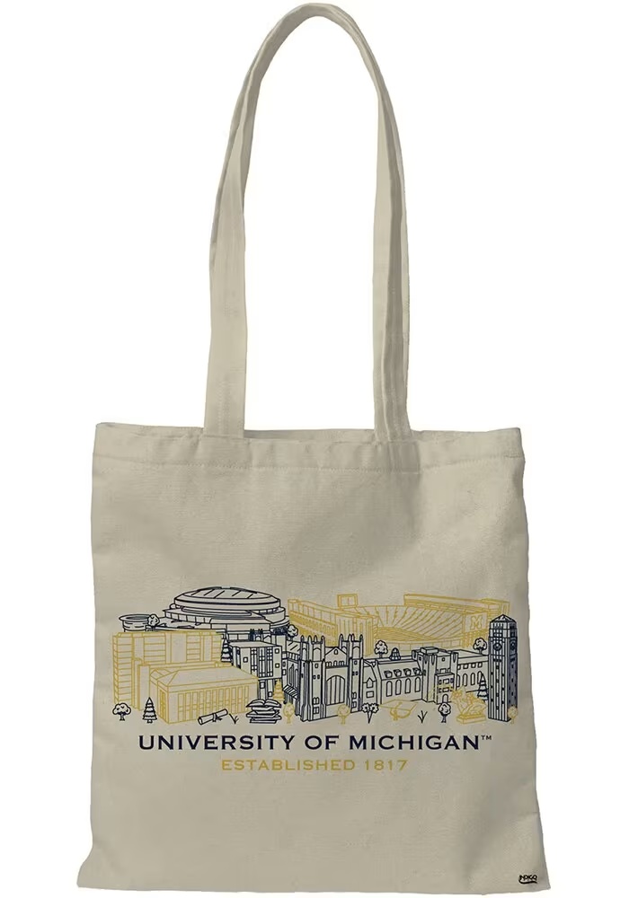 Michigan Wolverines  Campus Tote Bag - White