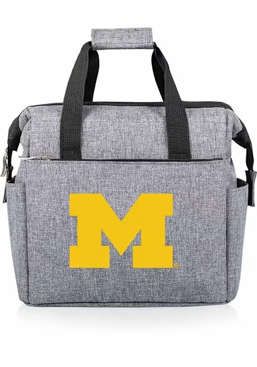 Michigan Wolverines Picnic Time On The Go Insulated Tote Bag - Grey
