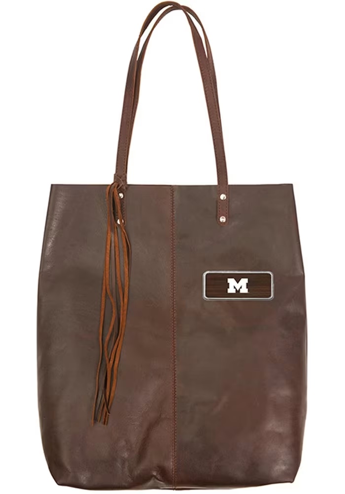 Michigan Wolverines Canyon Outback Leather Mee Tote Tote Bag - Brown