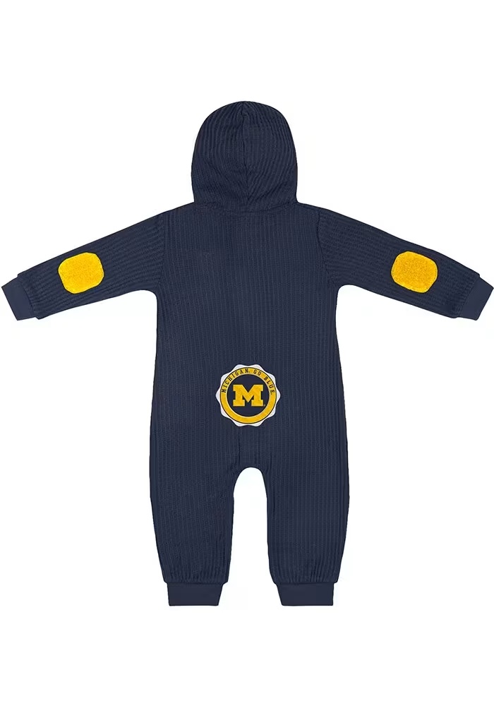 Baby Michigan Wolverines Blue Colosseum Lumpy Space Long Sleeve One Piece
