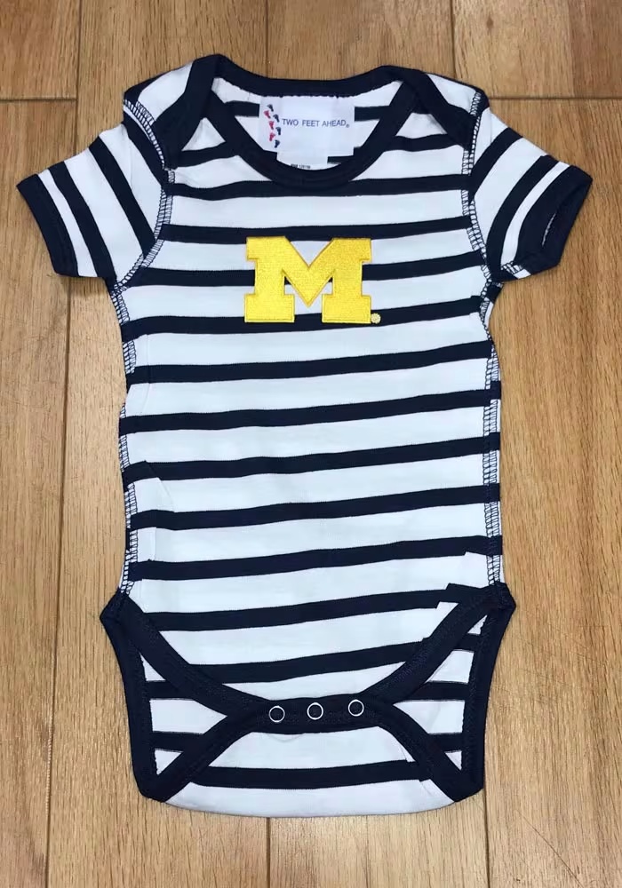 Baby Blue Michigan Wolverines Skylar Short Sleeve One Piece