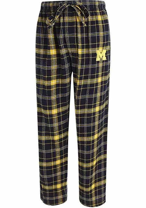 Mens Michigan Wolverines Blue Concepts Sport Ultimate Plaid Loungewear Sleep Pants