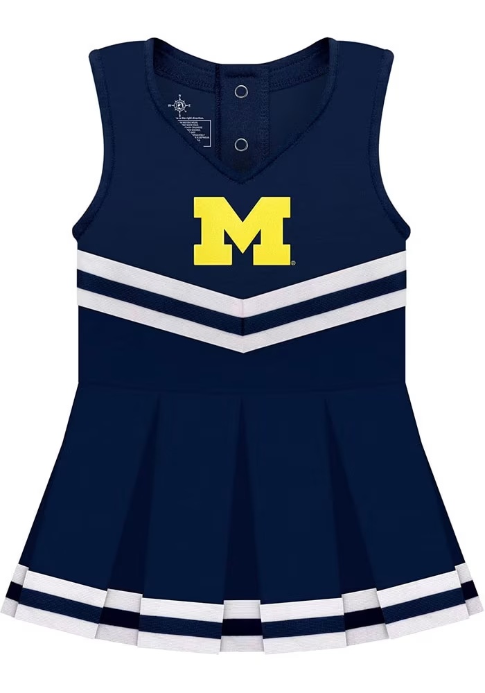Baby Blue Michigan Wolverines Embroidered Cheer Dress