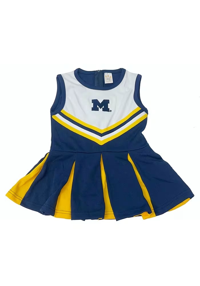 Baby Michigan Wolverines Blue Little King Tackle Cheer Dress