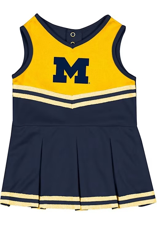 Baby Michigan Wolverines Blue Colosseum Time for Recess Style Cheer Dress