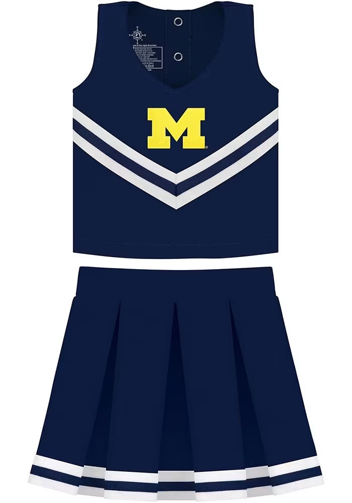 Toddler Girls Blue Michigan Wolverines Primary Logo Cheer Sets