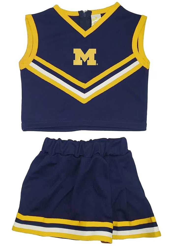 Girls Michigan Wolverines Blue Little King Logo Cheer Set
