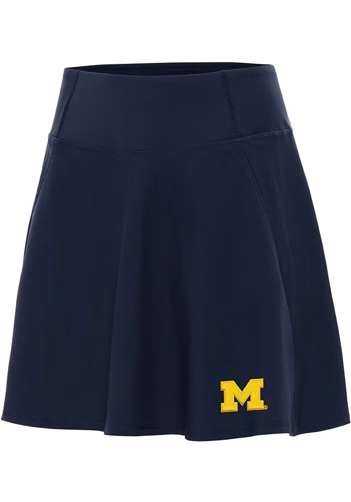 Womens Michigan Wolverines Blue Antigua Chip Skort Skirt
