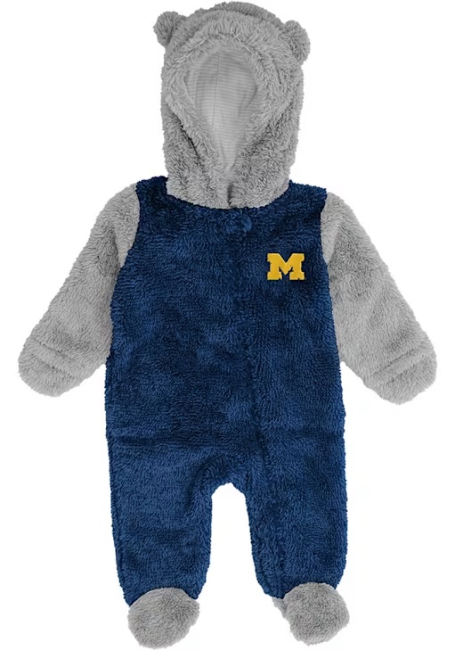 Baby Blue Michigan Wolverines Game Nap Loungewear One Piece Pajamas