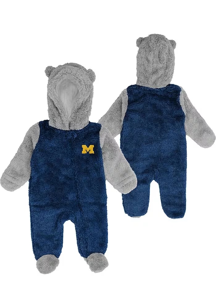 Baby Blue Michigan Wolverines Game Nap Loungewear One Piece Pajamas