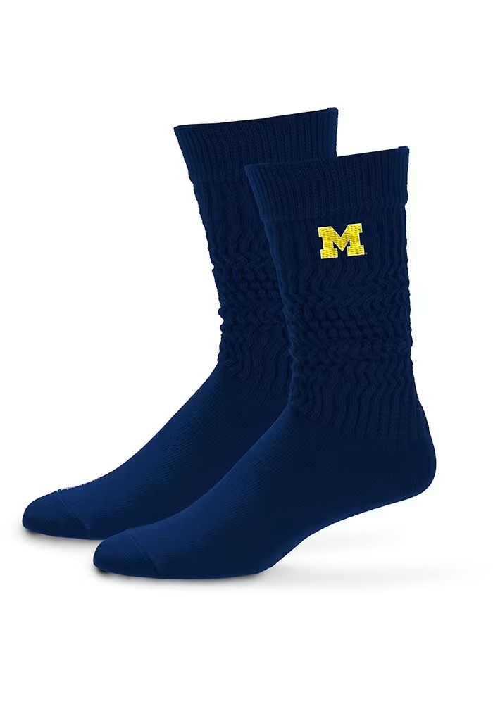 138 Mello Slouch Michigan Wolverines Womens Quarter Socks - Yellow