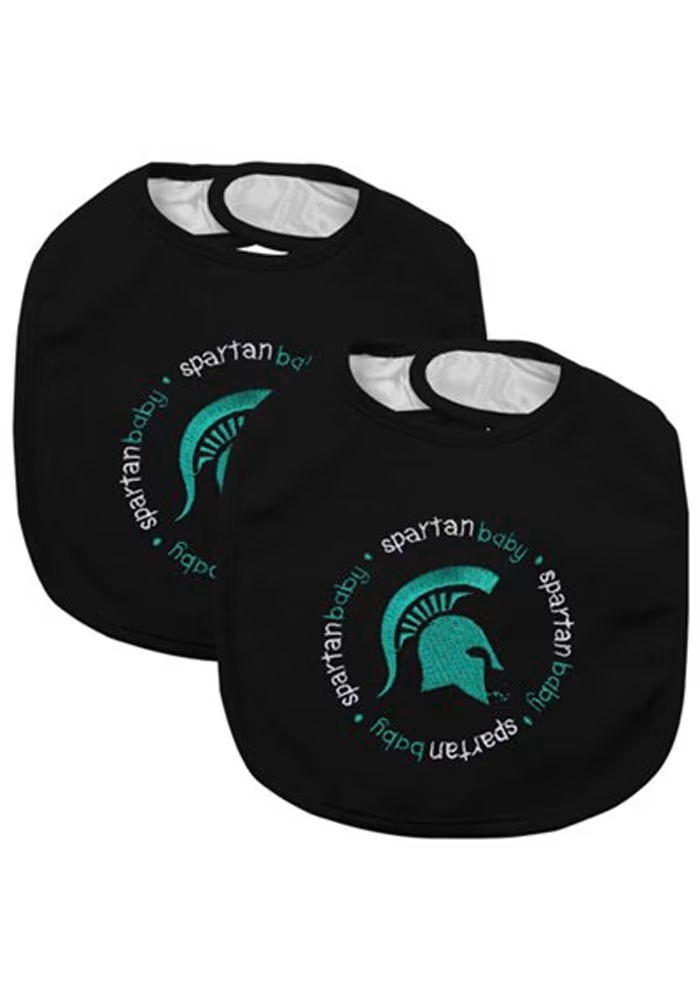 2 Pack Michigan State Spartans Baby Bib - Green