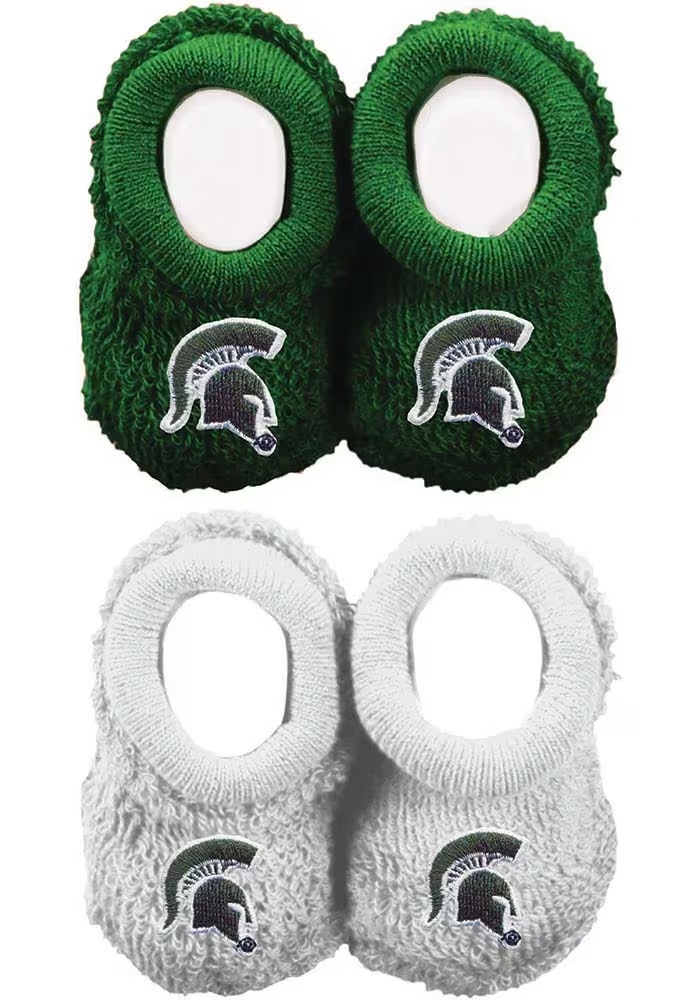 2pk Michigan State Spartans Baby Bootie Boxed Set - Green