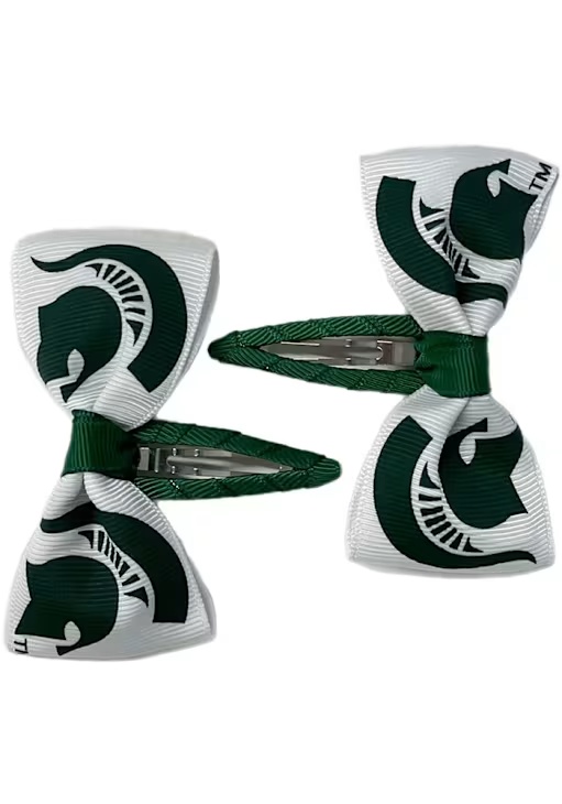 Clippie Michigan State Spartans Baby Hair Barrette - White