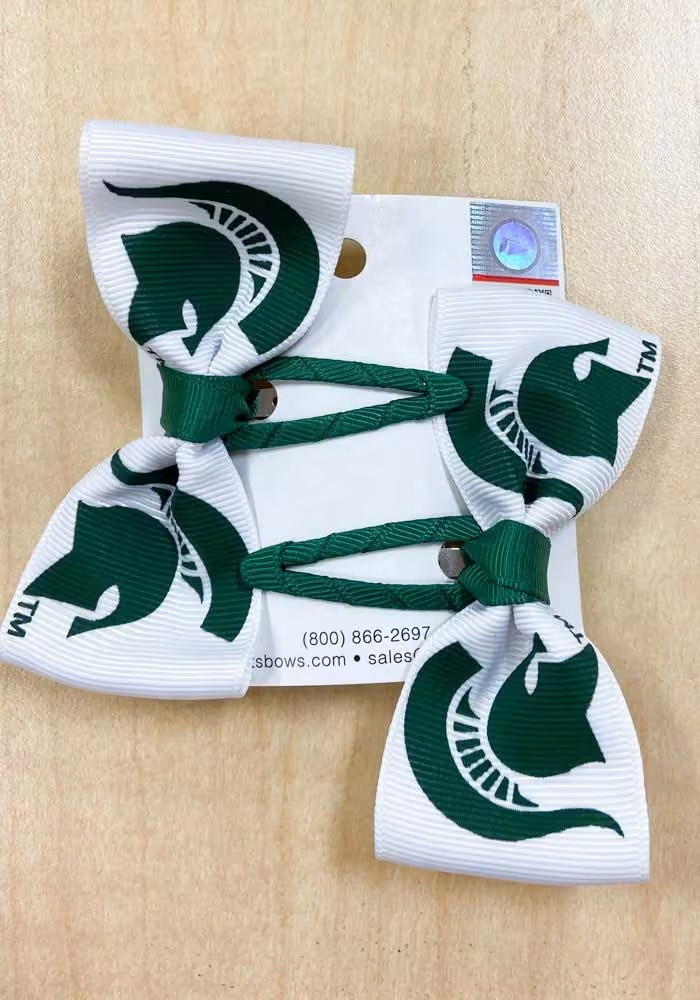 Clippie Michigan State Spartans Baby Hair Barrette - White