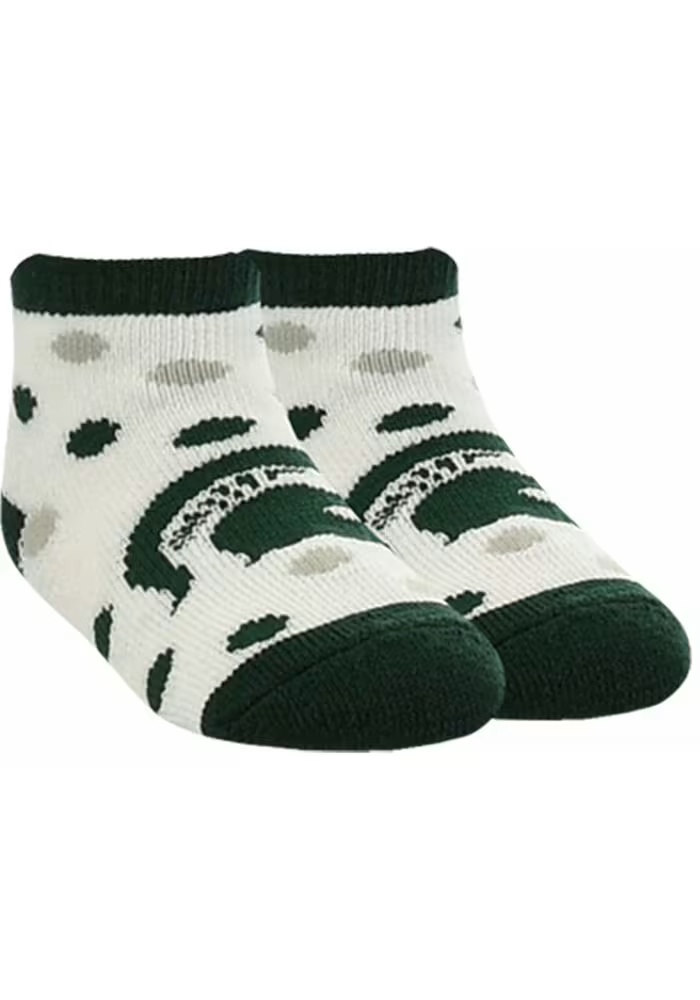 Polka Dot Michigan State Spartans Baby Quarter Socks - Green