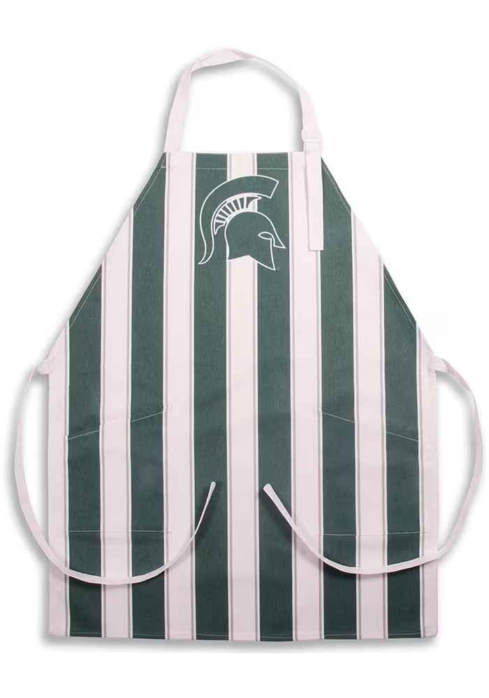 Green Michigan State Spartans Vintage Striped Tailgate Apron