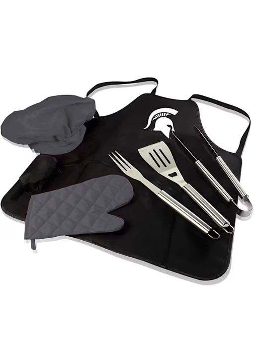 Black Michigan State Spartans Pro Grill Apron Set