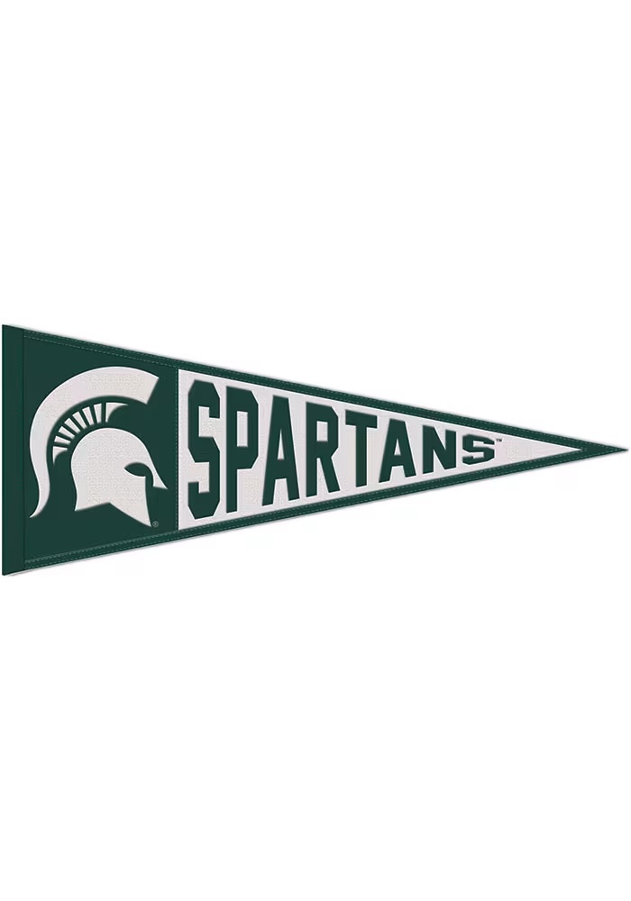 Green Michigan State Spartans 13x32 Primary Logo Pennant