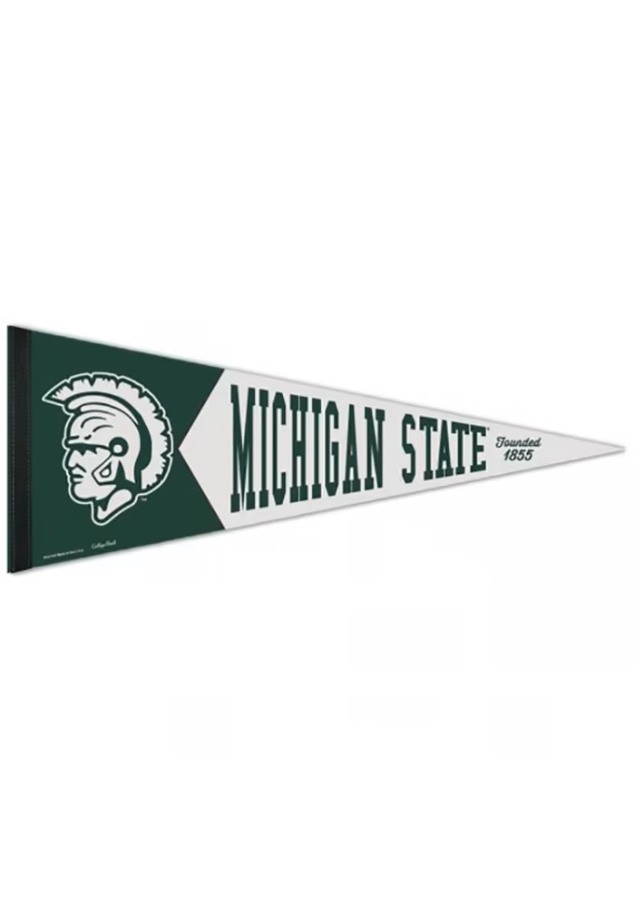 White Michigan State Spartans 12x30 inch Premium Pennant