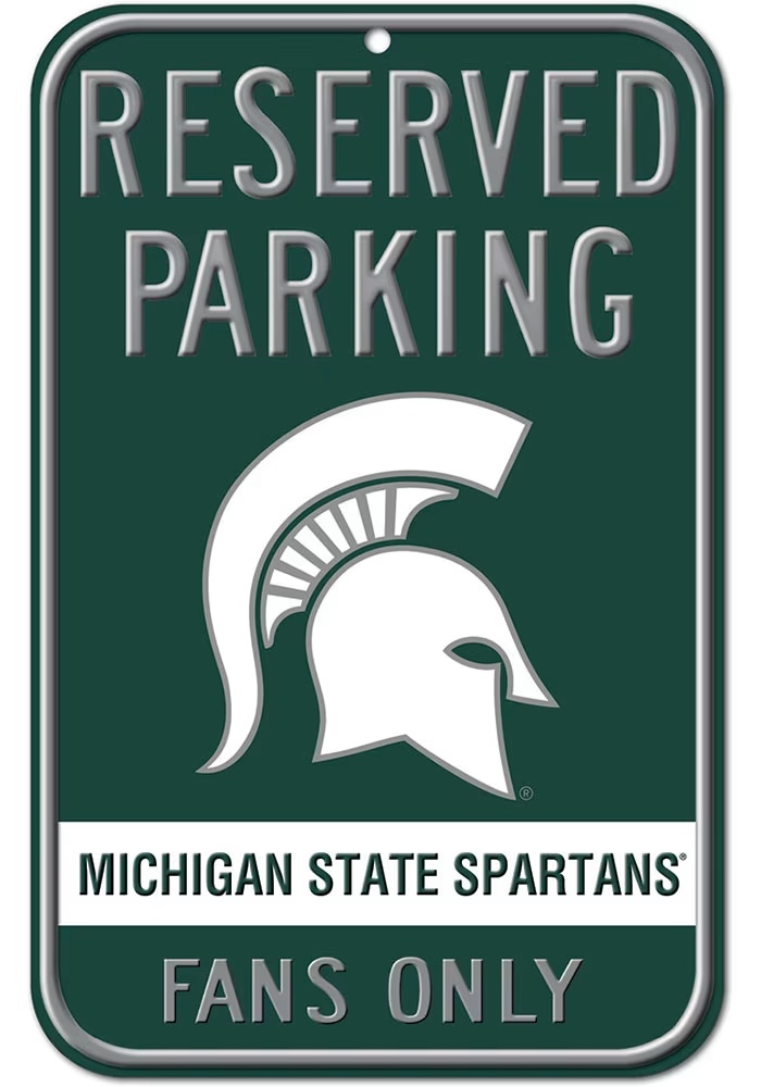 Green Michigan State Spartans 11X17 Plastic Sign