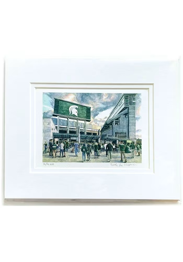 Green Michigan State Spartans Stadium Print Wall Art