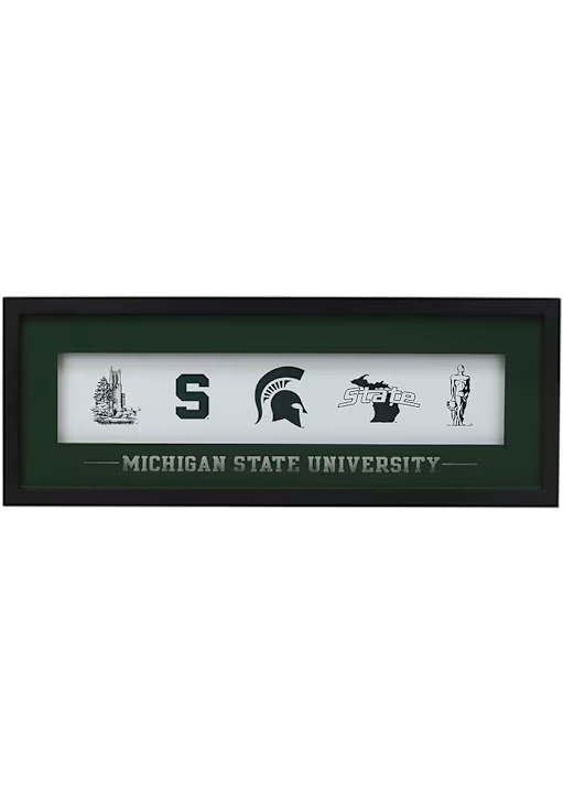 Green Michigan State Spartans Framed Glass Picture Frame