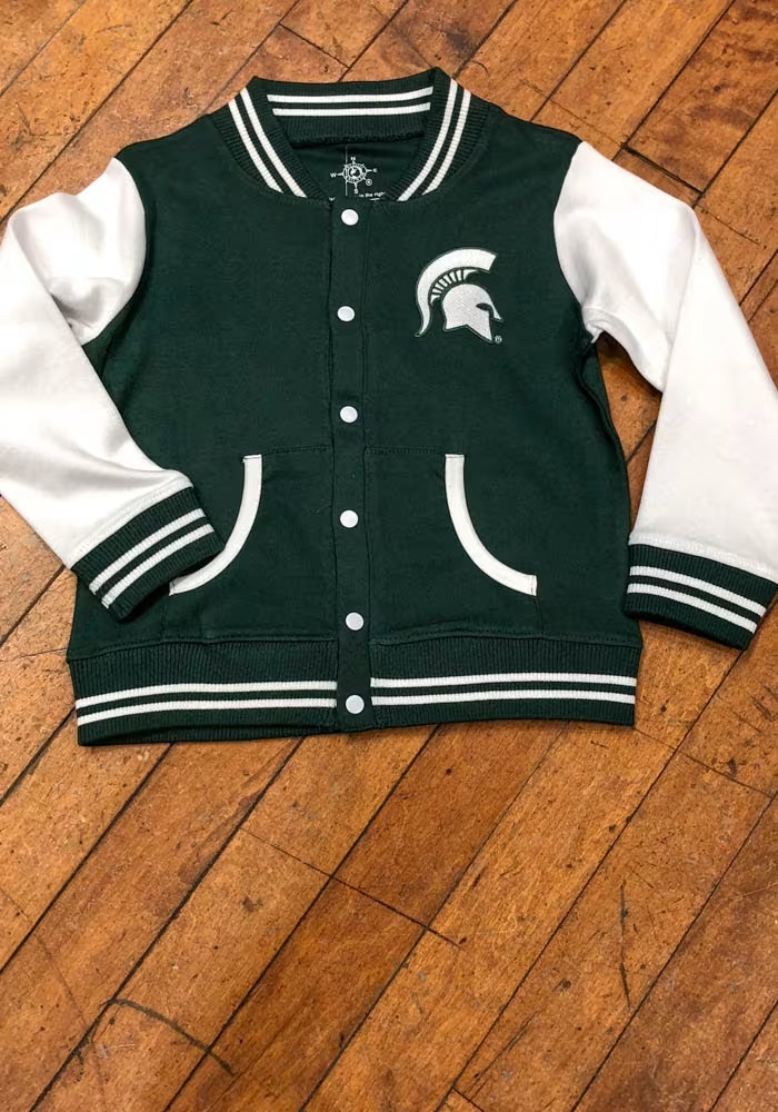 Toddler Green Michigan State Spartans Varsity Light Weight Jacket 2 Toddler Green Michigan State Spartans Varsity Light Weight Jacket
