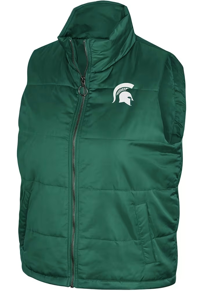 Womens Michigan State Spartans Green Colosseum Sylvie Vest