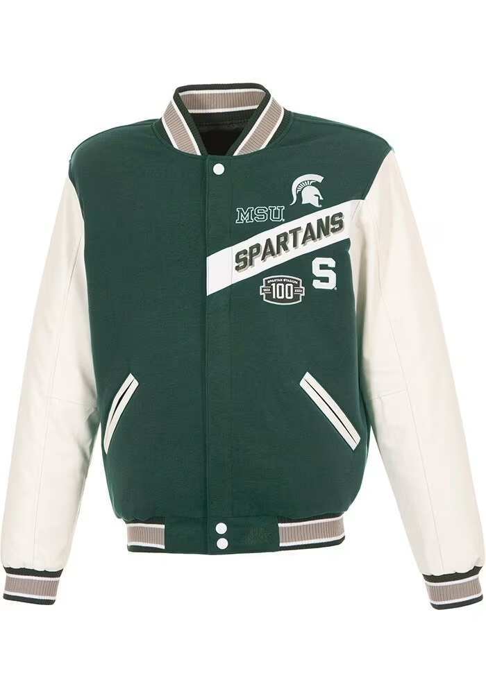 Michigan State Spartans Reversible Two-Tone Heavyweight Jacket - Green