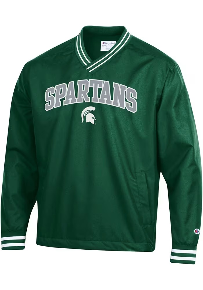 Mens Michigan State Spartans Green Champion Superfan Scout Pullover Jackets