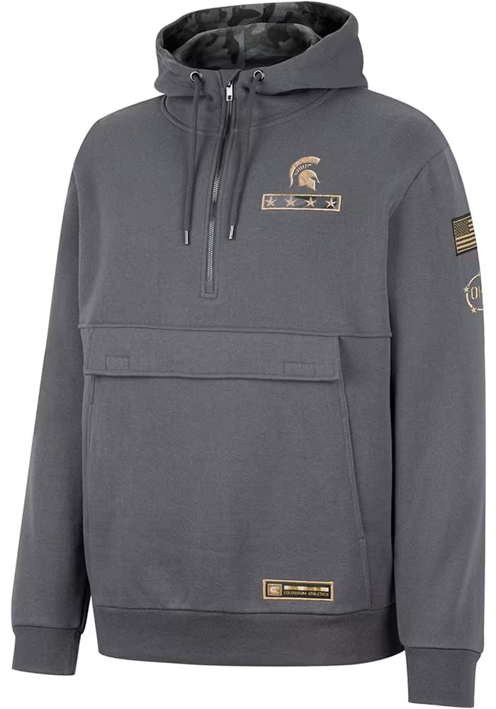 Mens Michigan State Spartans Charcoal Colosseum OHT Ghost Rider Light Weight Jacket