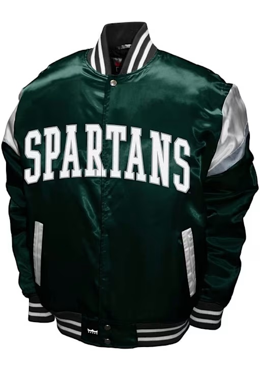 Michigan State Spartans Power Satin Heavyweight Jacket - Green