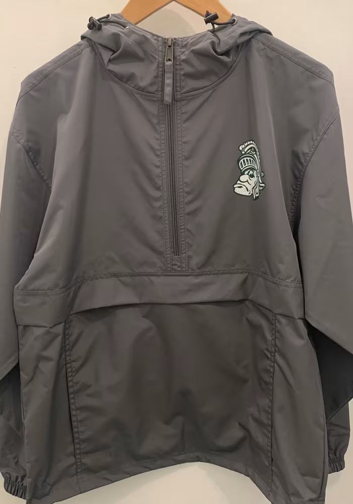 Mens Michigan State Spartans Charcoal Champion Packable Light Weight Jacket