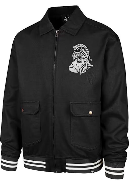 Mens Michigan State Spartans Black 47 Golden Diamond Light Weight Jacket