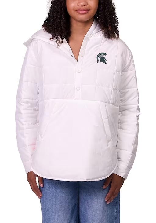 Womens Michigan State Spartans White Lusso Gwyn Light Weight Jacket