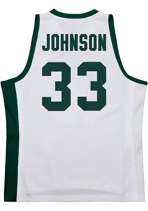 Magic Johnson Mens White Michigan State Spartans Replica Basketball Basketball Jersey