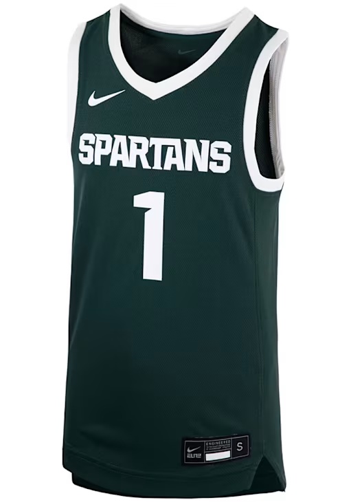Youth Michigan State Spartans Green Nike Replica No 1 Basketball Jersey Jersey