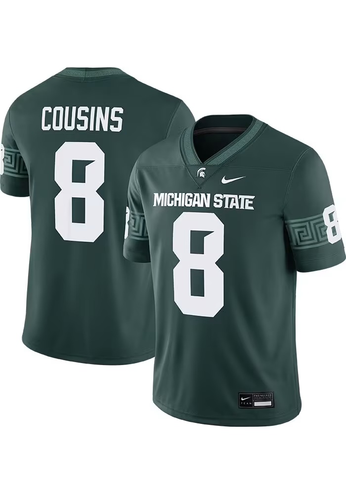 Kirk Cousins Nike Mens Green Michigan State Spartans Home Game Football Jersey