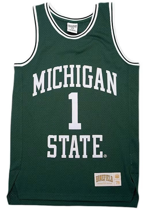 Mens Michigan State Spartans Green Homefield Throwback Basketball Jersey