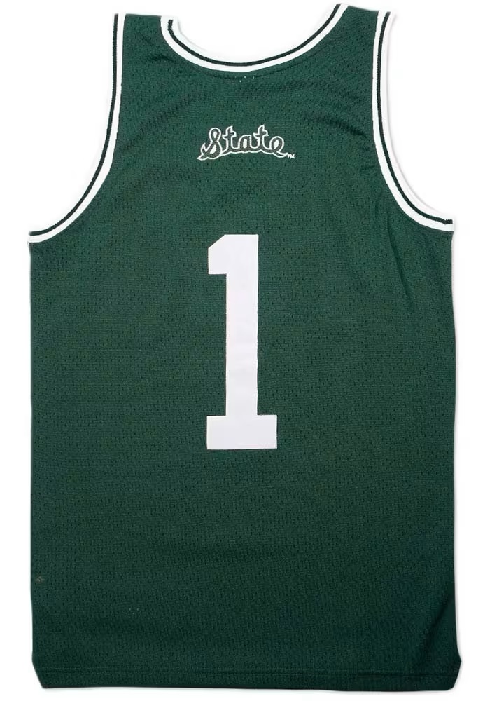 Mens Michigan State Spartans Green Homefield Throwback Basketball Jersey