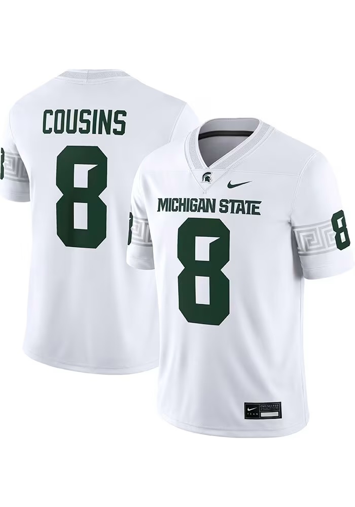 Kirk Cousins Nike Mens White Michigan State Spartans Football Kirk Cousins Vapor Football Jersey