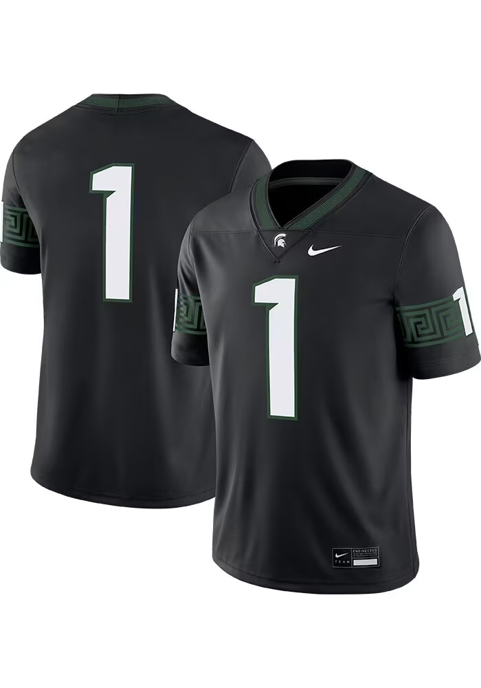 Mens Michigan State Spartans Black Nike Alternate Game Football Jersey