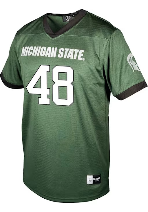 Charlie Baker Genuine Collective Mens Green Michigan State Spartans NIL Football Jersey