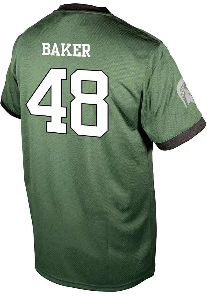 Charlie Baker Genuine Collective Mens Green Michigan State Spartans NIL Football Jersey
