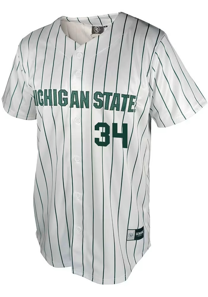Logan Pikur Genuine Collective Mens White Michigan State Spartans NIL Jersey