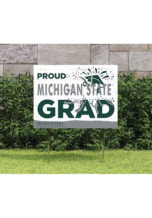 Green Michigan State Spartans 18x24 Proud Grad Team Logo Yard Sign ...